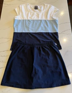 New Nike Dri-Fit Womens 2 Piece SET Tennis Outfit Size M/L Skort & Top Blue - Picture 1 of 10