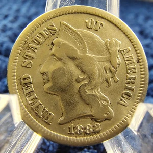 1882 Three Cent Nickel - VF- XF - Numismatic Rarity R-5.8 Surviving Pop. - 600 - Picture 1 of 14