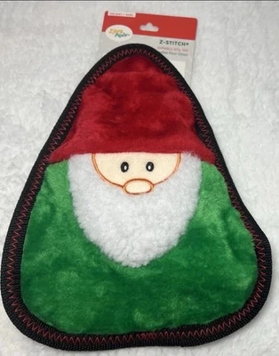 ZippyPaws Z-Stitch Holiday Gnome Dog Toy - Squeaker - NO Stuffing Durable NEW - Image 1 of 4
