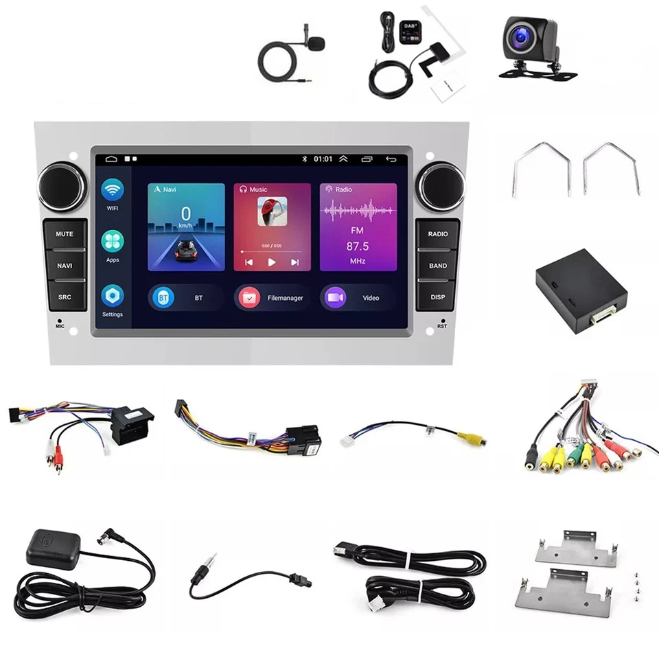 DAB+ Android14 Autoradio CarPlay Für Opel Astra H Corsa C D Zafira B GPS Navi BT - Bild 1 von 4