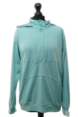Bench Damen Sweatshirt Pulli 36/38 grün mintgrün Zip Kapuze Jersey mit Baumwolle - Bild 1 von 4