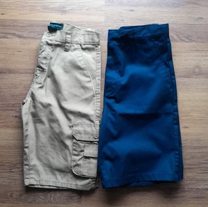 Boys School Uniform Shorts Bundle Of 2 Khaki/Blue Size 18 - Picture 1 of 7