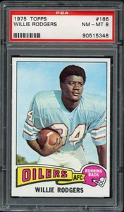 FB - 1975 Topps - #166 - Willie Rodgers  - PSA 8  NM-MT - Picture 1 of 2