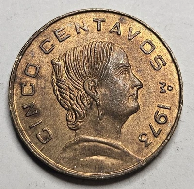 Mexico Cinco 5 Five Centavos - 1973 - Brass Coin - KM# 427 - Mexican - Image 1 of 2