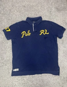 Polo Ralph Lauren RL67 polo grande logo taglia XXL/TTG *MACCHIATA* - Foto 1 di 12