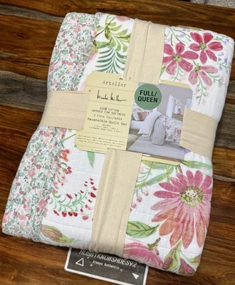 Nicole Miller Artelier Cotton Reversible Floral Full/Queen Quilt Set 88”x92” - Image 1 of 4