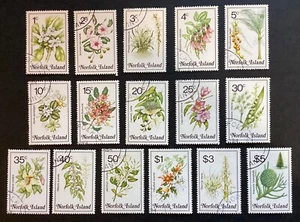 NORFOLK ISLANDS 1984 Flowers Definitives Set to $5 vfu/cto  (A679) - Picture 1 of 2