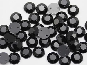 7mm SS34 Jet Black H101 Sew On Rhinestones - 100 Pieces - Picture 1 of 2