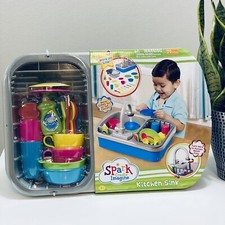 spark kitchen sink and spark create imagine microwave set red and blue toy bundle
