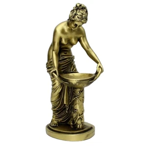 Hestia Goddess Statue Bronzed Marble Cast Handmade Sculpture Greek Roman