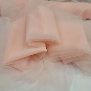 Blush Italian Tulle Fabric By The Yard Soft Dress Stretch on The Width Luxury  - Picture 1 of 12