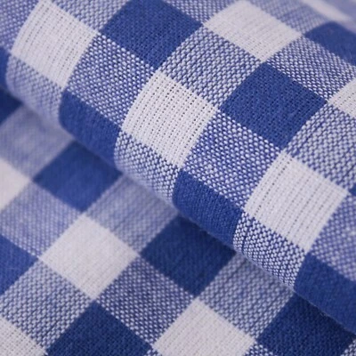 Karierter Stoff Blau 1x1 Meterware Vichy Karo Karomuster Karostoff Dekostoff - Bild 1 von 3