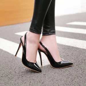 Cocktail Pumps Stiletto Heels Women's Shoes Pointed Toe OL Slingbacks Clubwear - Picture 1 of 12