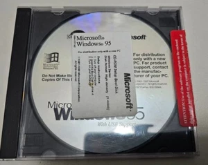 Windows 95 OEM With USB Support Microsoft Original Genuine Retro Vintage CD-Rom - Afbeelding 1 van 10