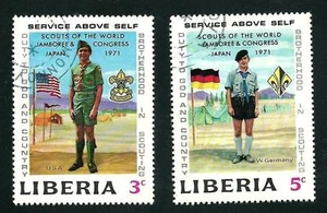 Scouts / Scautismo - Liberia 1971 - Divisa USA e Germany - usati - Picture 1 of 1