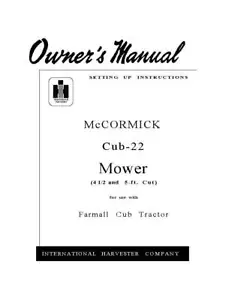 McCormick Cub-22 Manuale di installazione del rasaerba per Farmall Cub - Foto 1 di 1