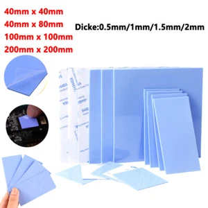 Wärmeleitpad 4W/mk 40x40 80x80 100x100 200x200mm Dicke 0,3mm/0,5mm/1mm/1,5mm/2mm - Photo 1/53