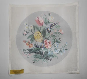 Needlepoint, Inc San Francisco - Needlepoint Round Floral Design - Picture 1 of 5