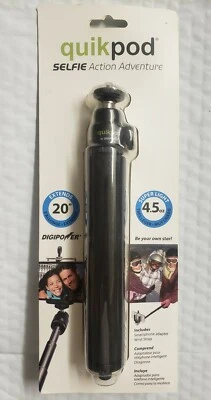 Digipower Quickpod Selfie Stick Action Adventure 20" Super Light 4.5 oz NEW - Image 1 of 3