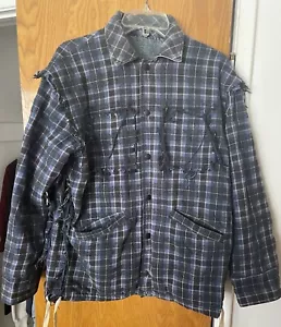 Doarat Reversible Jacket Distressed Check Print Denim Men’s Sz M Made In Japan - Picture 1 of 11