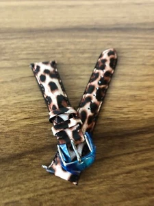 NEW MICHELE WHITE CHEETAH 20mm LEATHER WATCH STRAP - MS20AB350504 - Picture 1 of 6