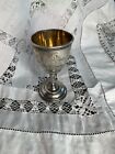 1900s Coin Silver Loving Cup Goblet Inscribed 75 Gr Gold Wash Interior