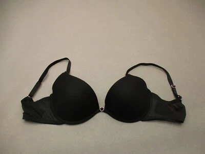 36C Betsey Johnson женщин черный с подкладкой на косточках назад застежки пуш-ап бюстгальтер 5E - Изображение 1 из 4