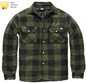 MENS DICKIES PORTLAND WORKWEAR PADDED WORK CASUAL SHIRT SH5000 GREEN SIZE S-4XL - Picture 1 of 2