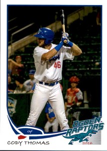 2016 Ogden Raptors Grandstand #30 Cody Thomas Colleyville Texas TX Baseball Card