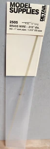 Detail Associates 2505 Round Brass Wire pack of 4 .015" Diameter HO Scale 1" - Picture 1 of 2