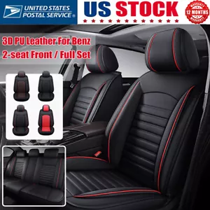 Front/Full Set Leather Car Seat Covers For Mercedes-Benz Seat Protector Cushions - Picture 1 of 32