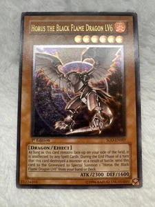 1a Edición Horus The Black Flame Dragon LV6 Ultimate Raro SOD-EN007 Yugioh - Imagen 1 de 12
