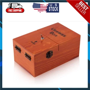 Useless Box Leave Me Alone Machine Fully Assembled in Real Wood(Brown) - Picture 1 of 8