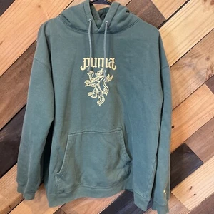 Puma Downtown Graphic Pullover Hoodie Mens Green Size Large - Picture 1 of 9