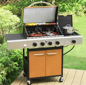 Propane Gas Grill 5 Burners Stainless Steel Outdoor BBQ Cooking Griddle 42000BTU - Picture 1 of 10