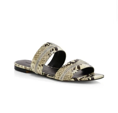 Сандалии-шлепанцы Rebecca Minkoff Marciann Too на молнии из змеиной кожи размер 7 новые без коробки - Изображение 1 из 4