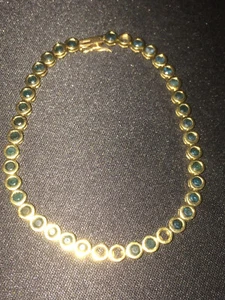 Vintage Tested as 9ct Yellow Gold Sapphire Tennis Bracelet **4 Stones Missing** - Picture 1 of 9