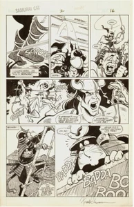 SAMURAI CAT Original Art #2 PG 16 FRANK CIROCCO 1991 signiert MARVEL Conan Spoof - Bild 1 von 1
