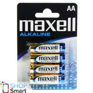 4 MAXELL ALKALINE AA R6 BATTERIES 1.5V BLISTER PACK MN1500 AM3 E91 NEW