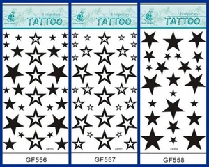 Fashion Sexy Fancy Black Star Sun Moon Totem Waist Arm Neck Tattoo Stickers  - Picture 1 of 13