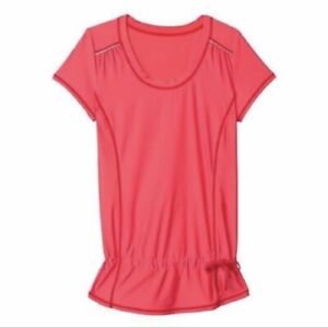 ATHLETA Women’s Size Small Wick-It Run Tunic Shirt Coral Pink Short Sleeves