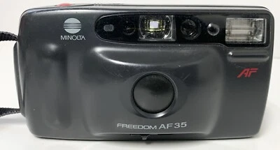 Minolta Freedom AF 35 Camera 35mm Film Point & Shoot Black Vintage - Image 1 of 4