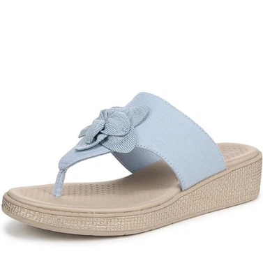 BZees женщин Bloom шлепанцы размер 9 Skyway синий льняной сандалии жизни обувь - Изображение 1 из 4