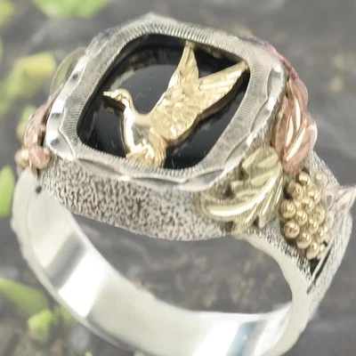 Anillo de plata de ley para pájaros talla 11 1/4 Foto 1 de 4