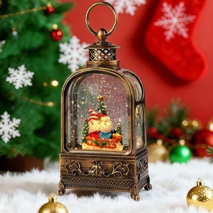 Gnomo Globo di Neve Natale, 10.2 Musicale Globo di Neve Lanterna Luci con 6H Ti... - Foto 1 di 7