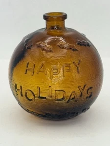 Anchor Glass Co Ornament Bottle Commemorative 1982 Happy Holidays Braunglas - Bild 1 von 24