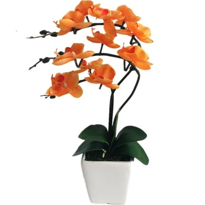 Arreglos de maceta de orquídea de seda artificial Phalaenopsis de 15" de alto (O... Foto 1 de 4