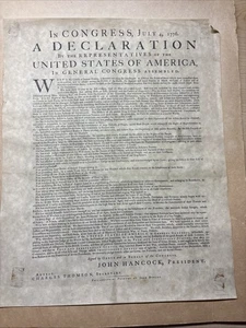 1970’s Rare Facsimile Of Dunlap Broadside Declaration Of Independence - Picture 1 of 15