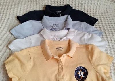 Сетчатые рубашки-поло для девочек Land's End упаковка 4 шт. 100% хлопок школьная форма размер 16 - Изображение 1 из 4