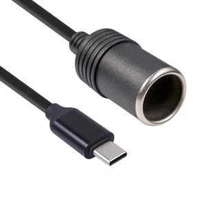 TYPE-C 5V to 12V Car Cigarette Lighter Female Socket Converter Adapter Cable 12W - Picture 1 of 9